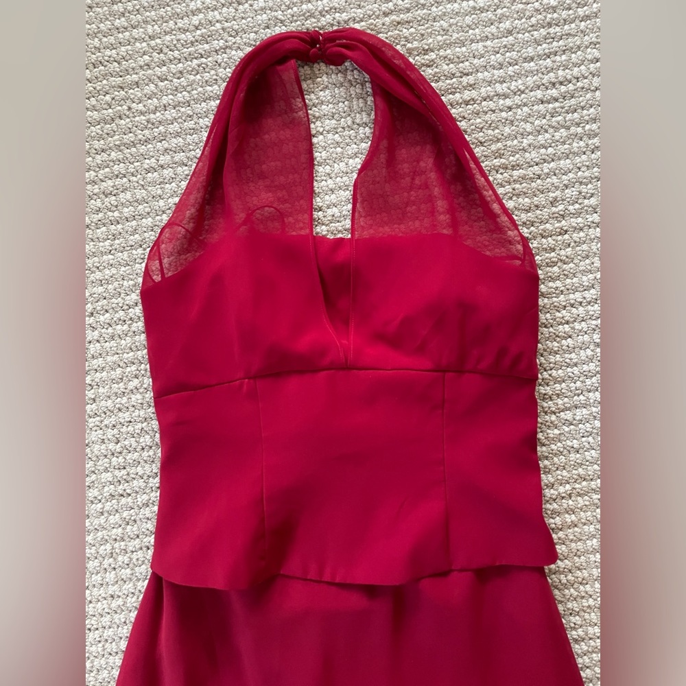 Jordan Halter Burgundy Mother of the Bride Gown
